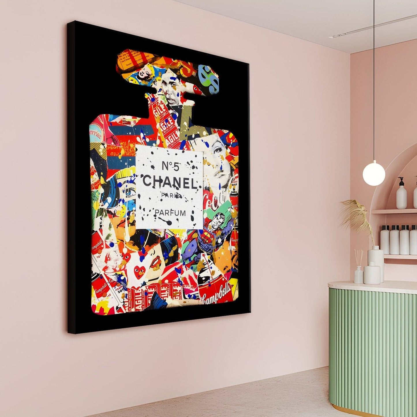 Pop Chanel Bottle canvas wall art painting
