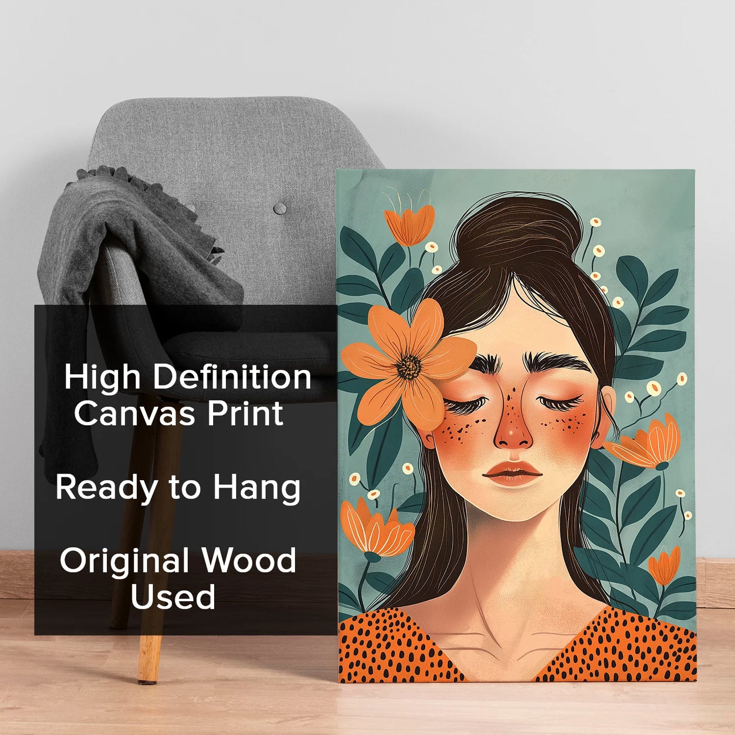 Boho and Chic Girl Canvas Wall Art Painting