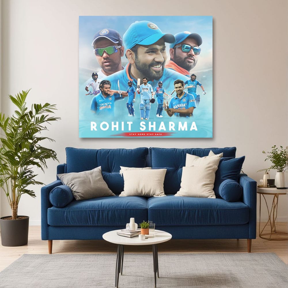 Rohit Sharma Canvas Wall Art for club Decoration