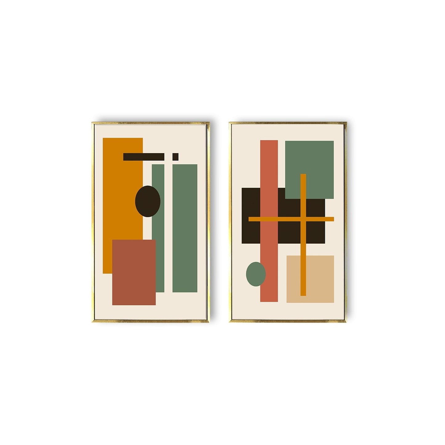Abstract Geometric mid-century modern wall art For Living Room Wall decoration