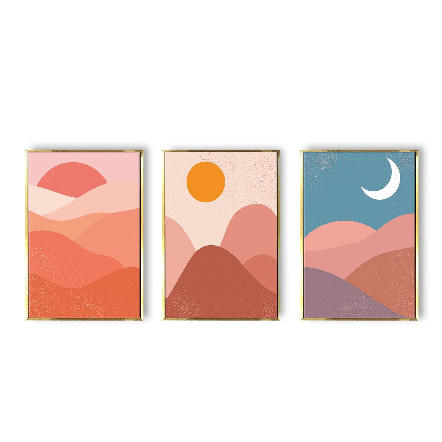 Abstract landscapes with sunrise and sunset Canvas Wall Art Painting