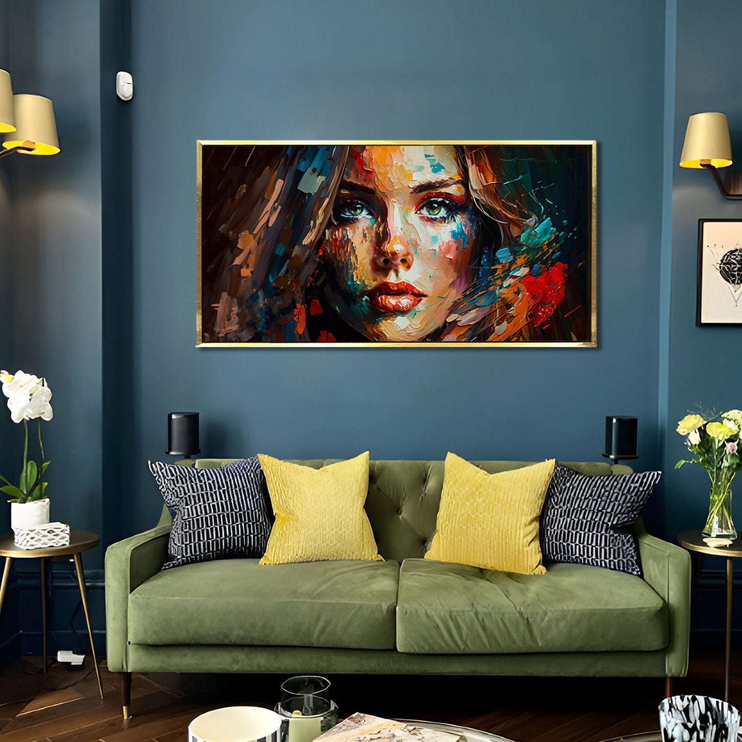Abstract Modern Art Large Canvas Paintings. Framed Digital Reprints of Famous and Vibrant Artwork (MAWA04)