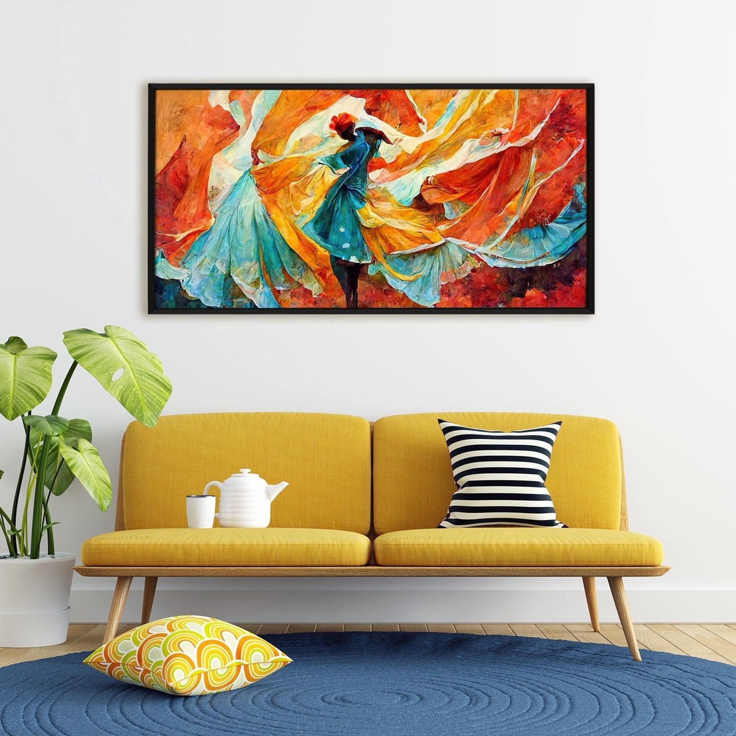 Abstract Modern Art Large Canvas Paintings. Framed Digital Reprints of Famous and Vibrant Artwork (MAWA09)