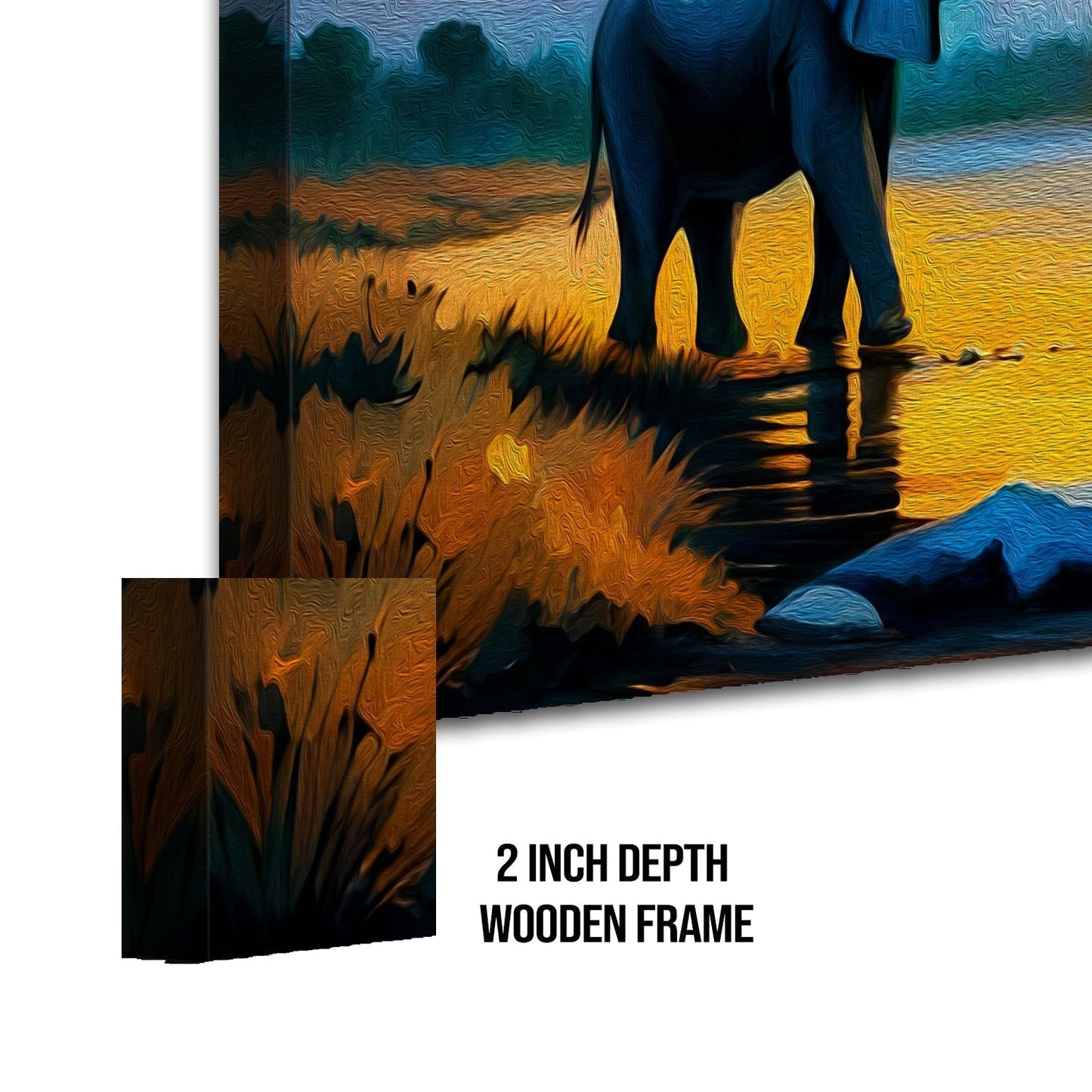 Amazing Wildlife Wall Art. Large Canvas Framed Digital Reprints of Jungle, Wildlife, Animals and Birds. Ready To Hang. Size: 24 Inch x 48 Inch (WBWA37)