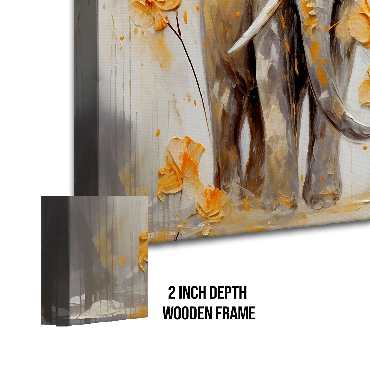 Tusked Elephant Portrait Canvas Wall Art Painting