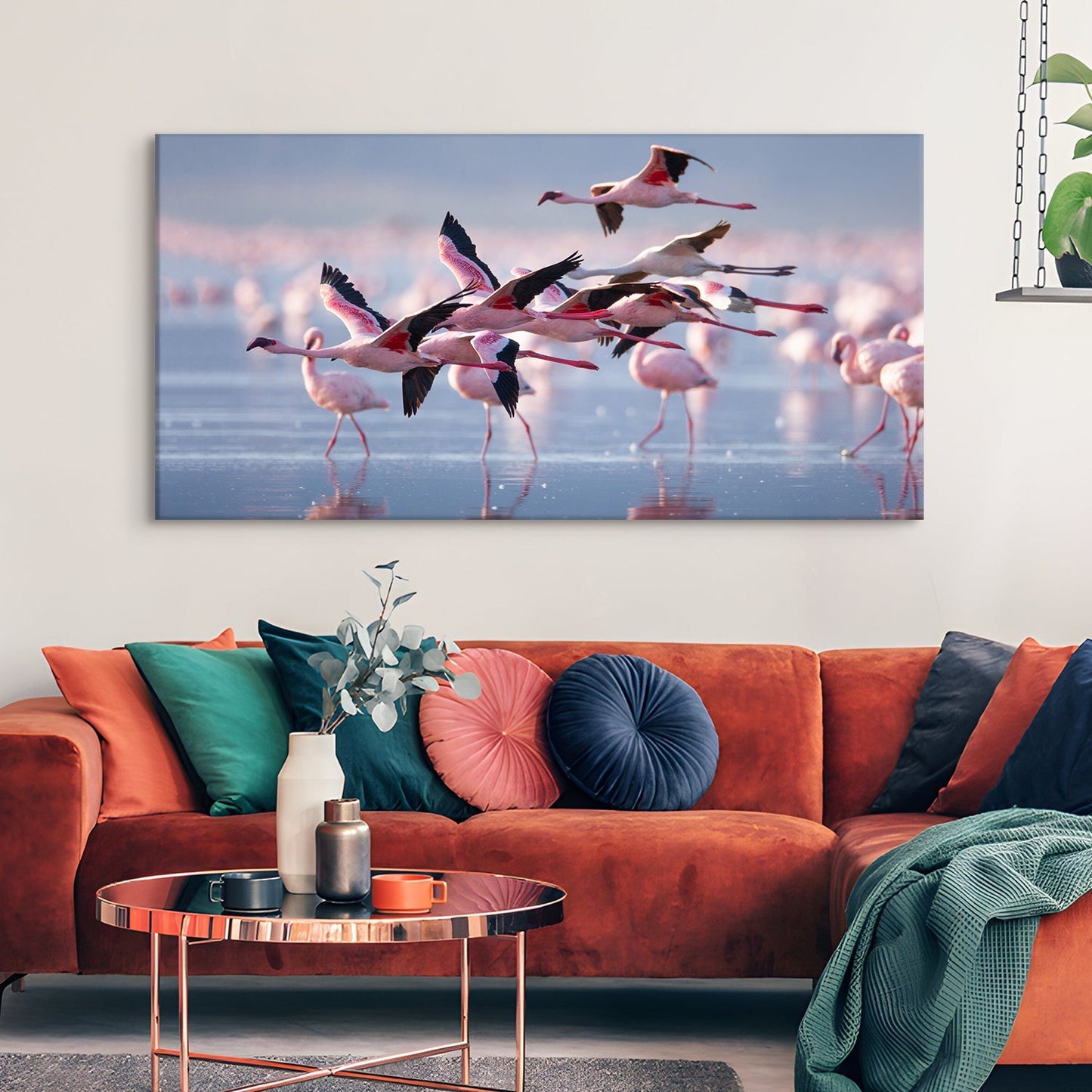 Flamingos at Lake Nakuru Canvas Wall Art Paintiing