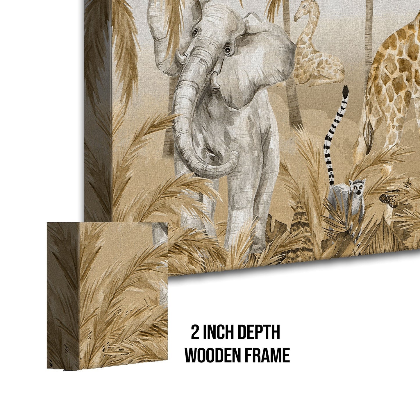 Safari Animals Golden Hour Wallpaper Mural Canvas Wall Art Painting