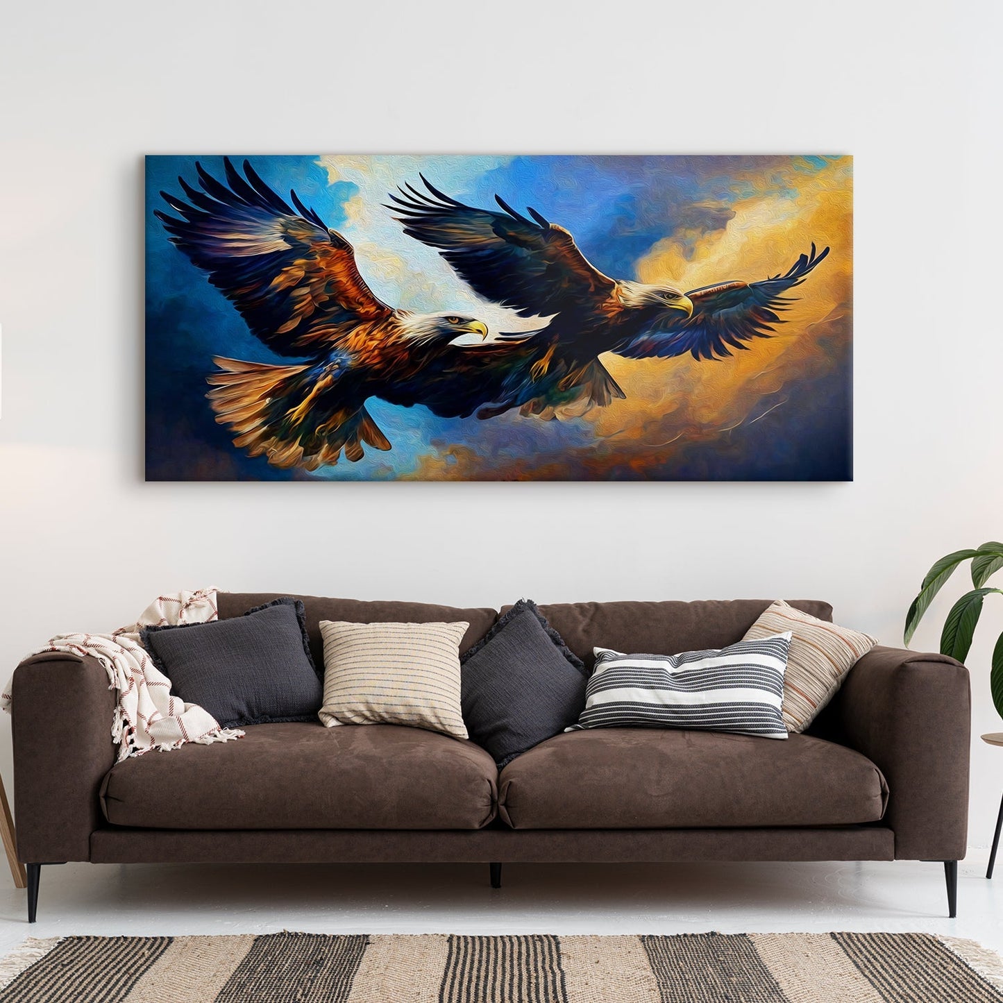 Three Eagles Flying Canvas Wall Art Painting