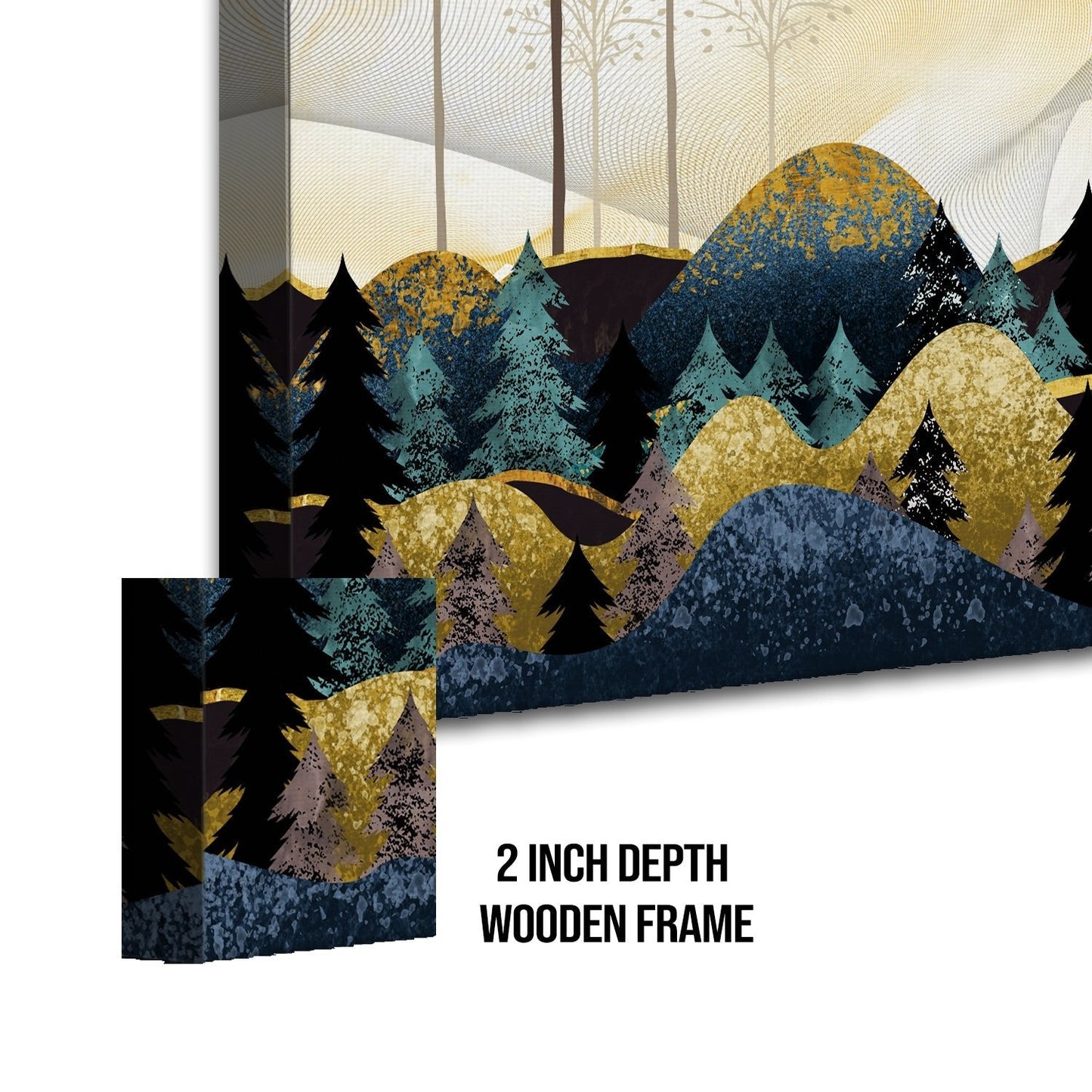 Deer in Forest Sunrise Landscape Canvas Wall Art Paintings