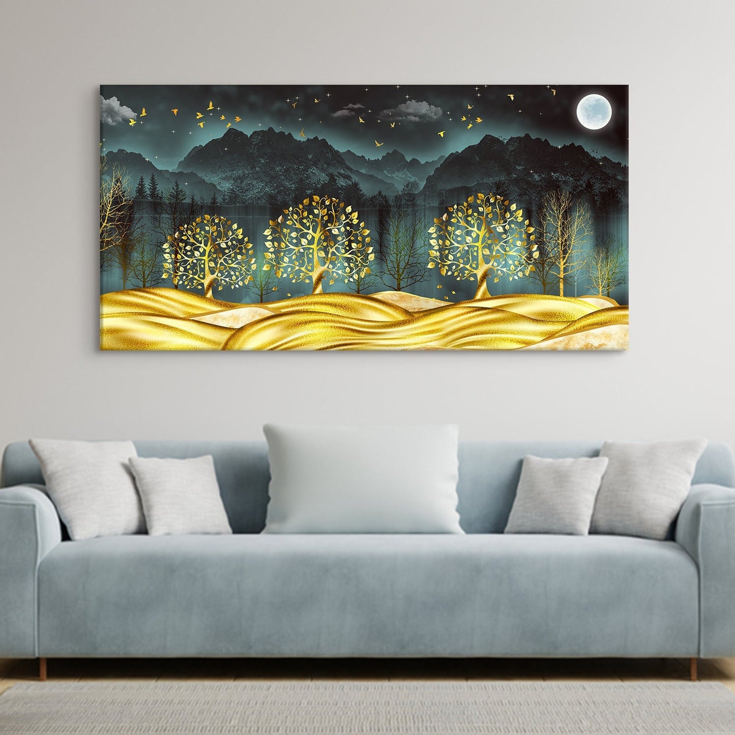 Golden Dreamscape Canvas Wall Art Paintings