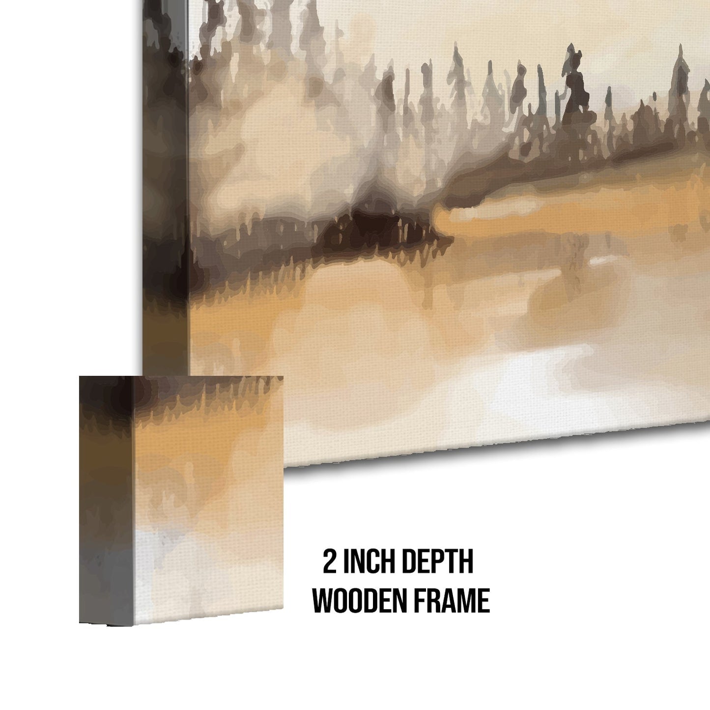 Mountain and River Landscape Canvas Wall Art Paining