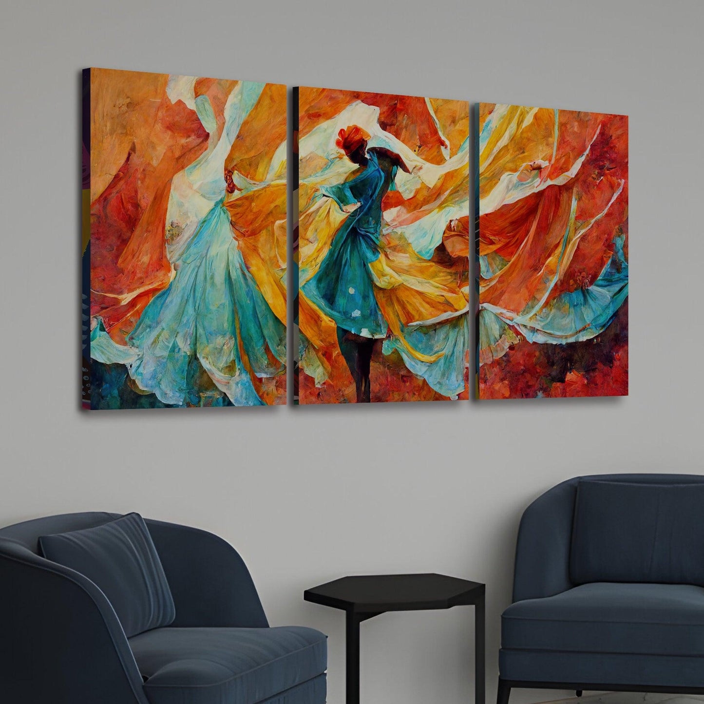 Dancer Portrait with Sunset Hues for hotel wall decor