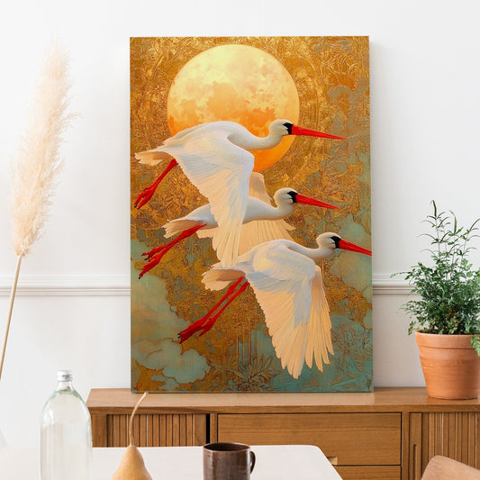 Cranes Vastu Canvas Painting