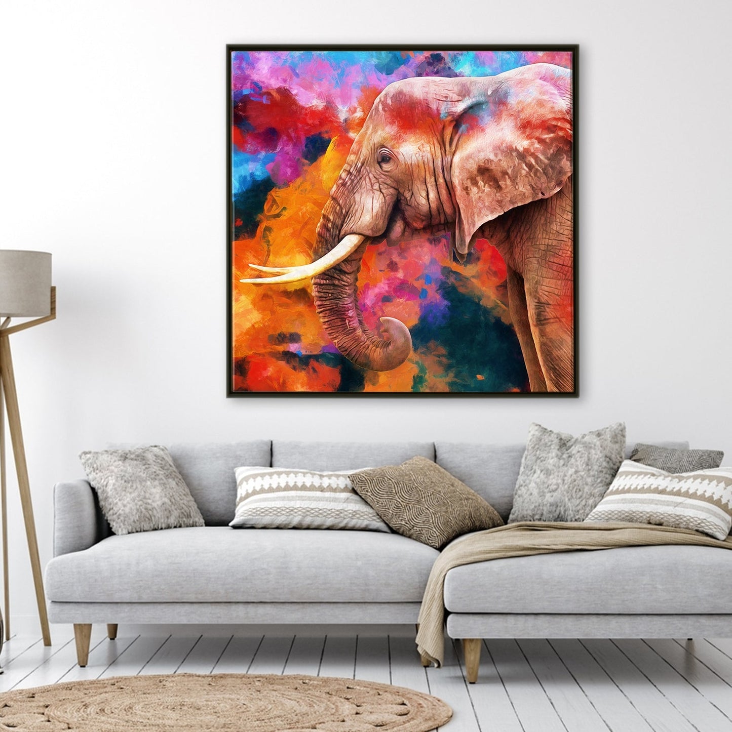 Elephant Vastu Canvas painting Framed For Home Decor.