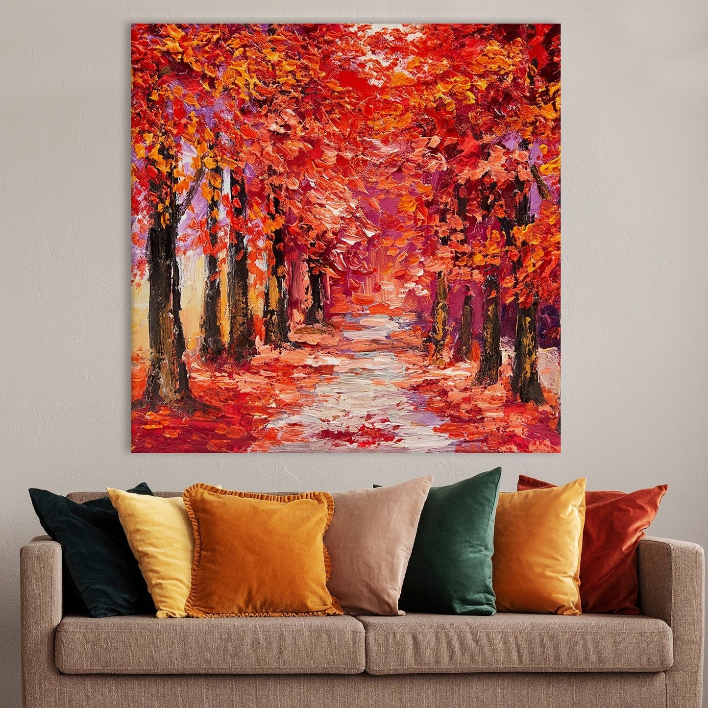 Autumn Tree Forest Canvas Wall Art Painting