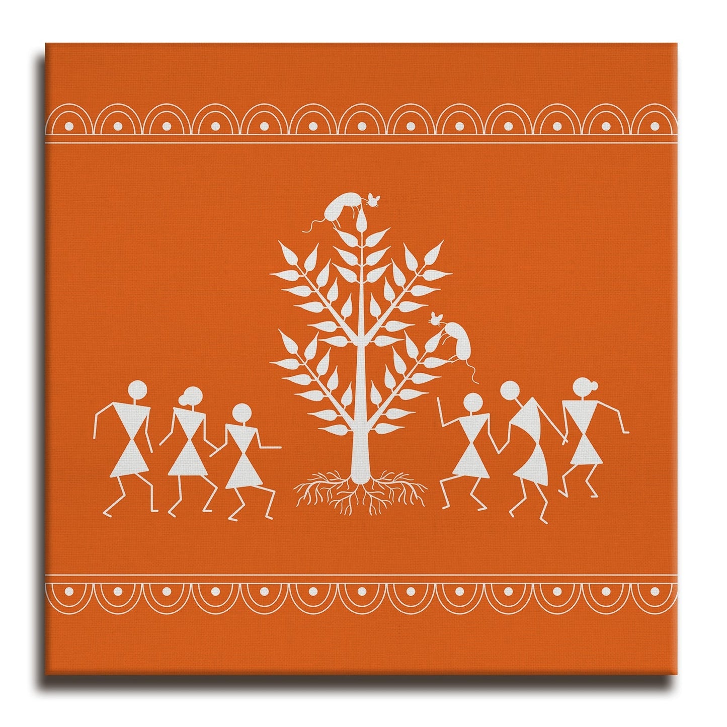 Ethnic Indian Warli Wall Art Canvas Painting For Home Decor Ready To Hang Art