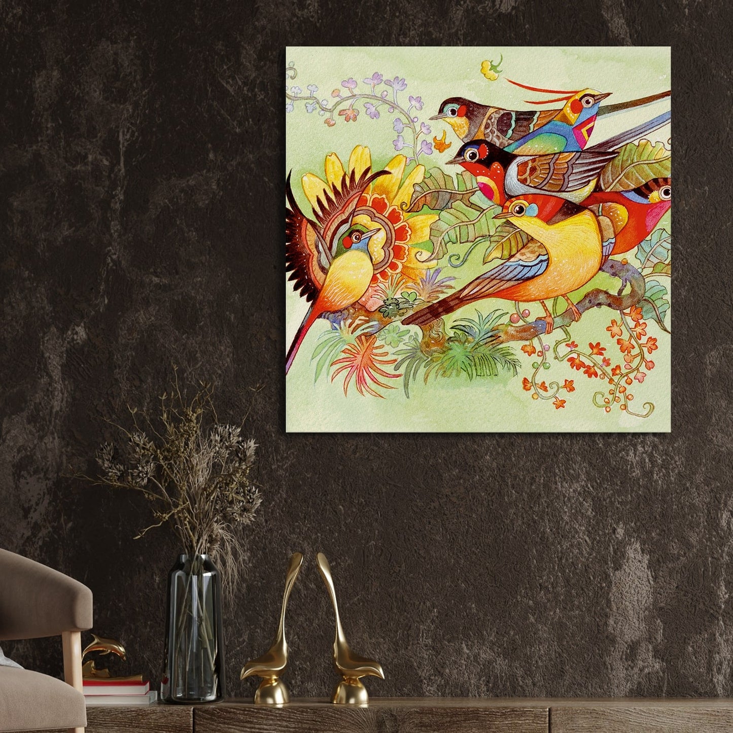 Exquisite Birds Canvas Painting