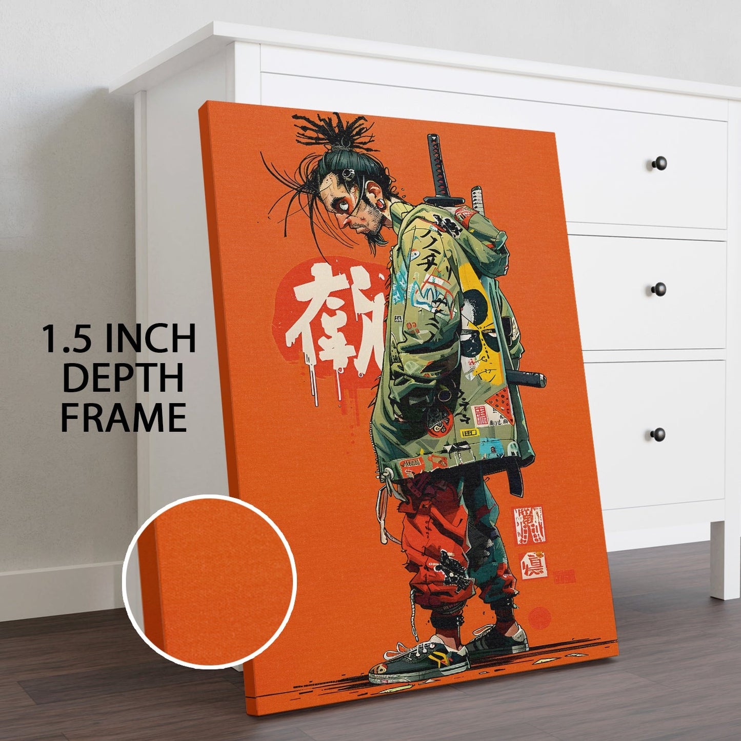 Graffiti Katana & Kicks Canvas Wall Art Painting