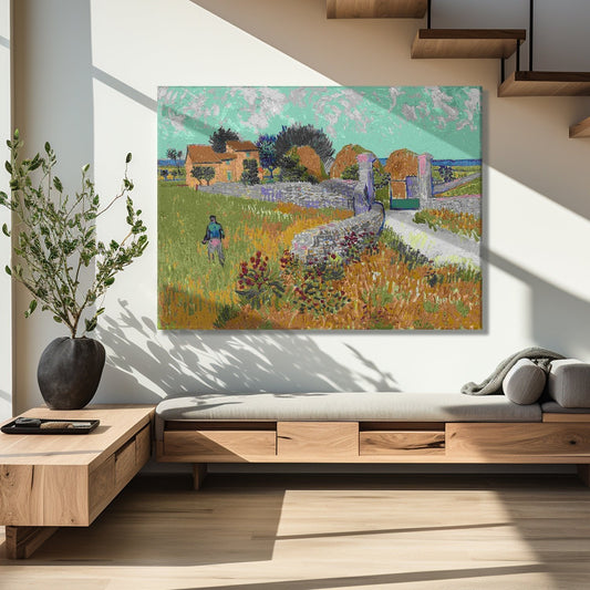 Farmhouse in Provence By Vincent Van Gogh Paintings Canvas Wall Art Large Size for Bedroom Living Room Home Décor (VAWA014).