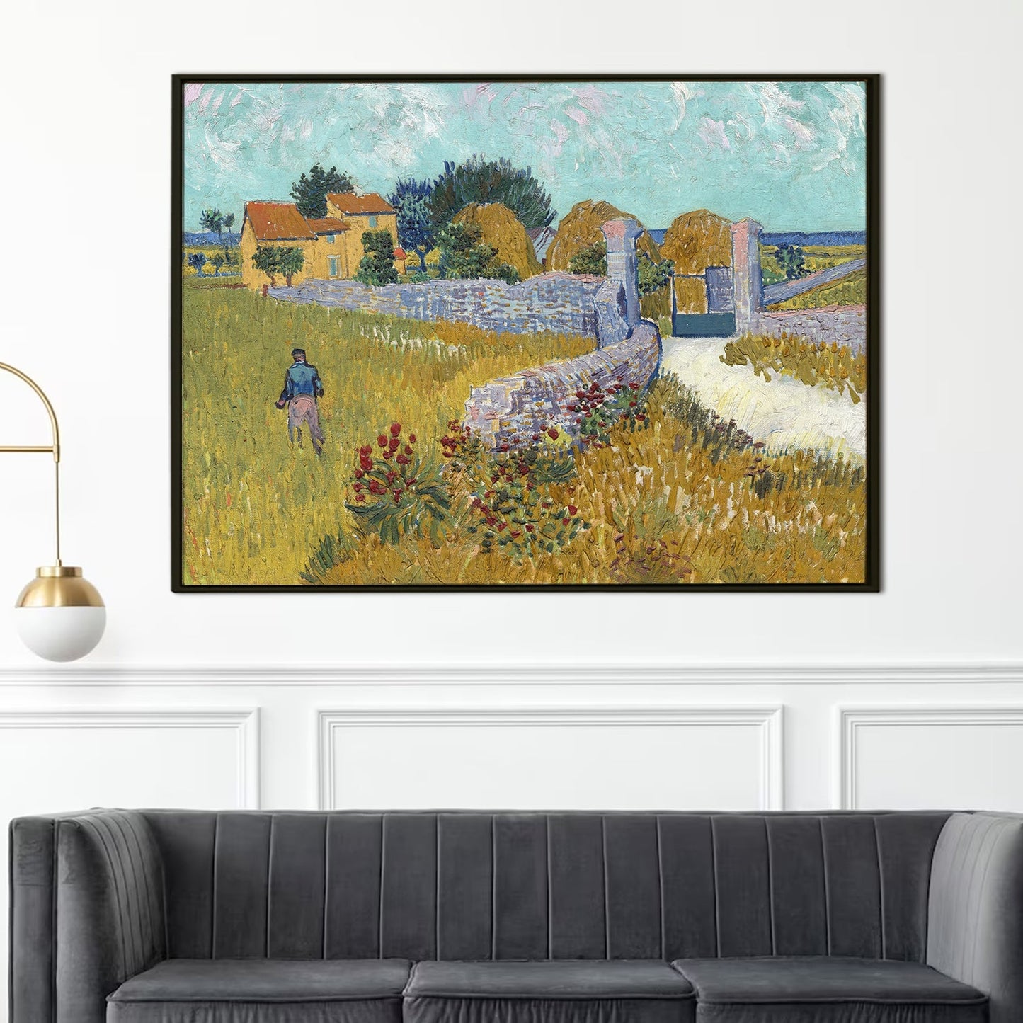 Farmhouse in Provence By Vincent Van Gogh Paintings Canvas Wall Art Large Size for Bedroom Living Room Home Décor (VAWA014).