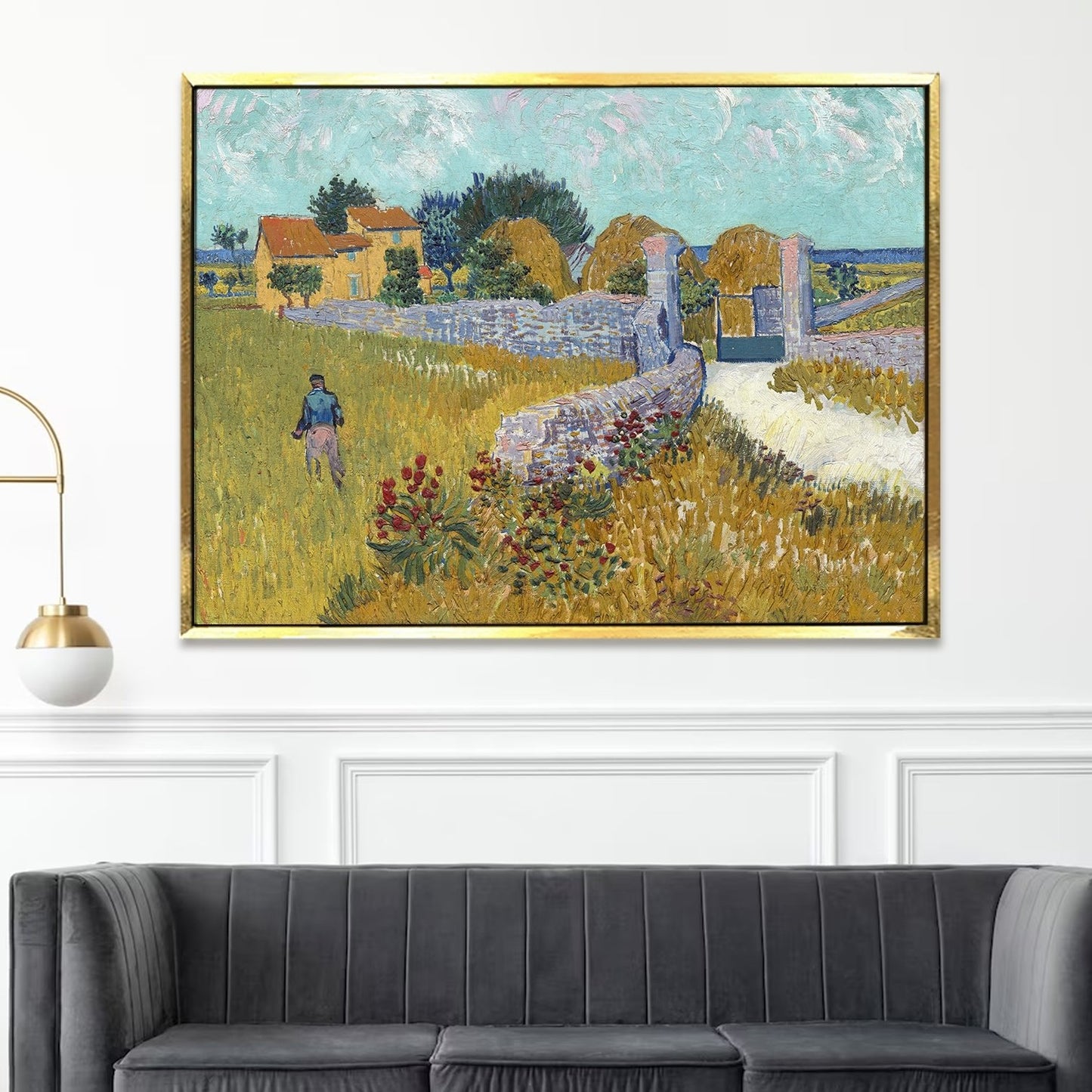 Farmhouse in Provence By Vincent Van Gogh Paintings Canvas Wall Art Large Size for Bedroom Living Room Home Décor (VAWA014).