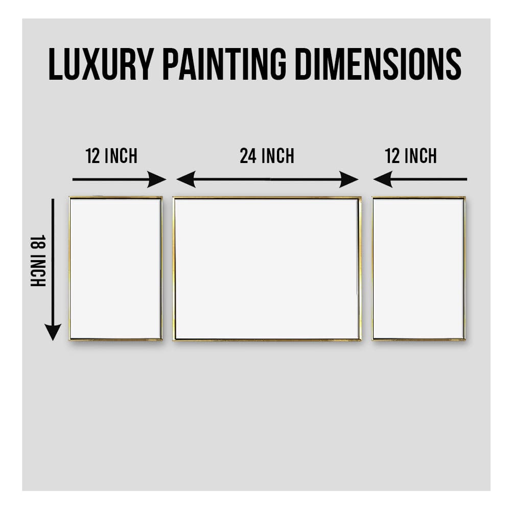 Fashionable modern Gold Circle- Luxury Canvas Painting (3_Panels)