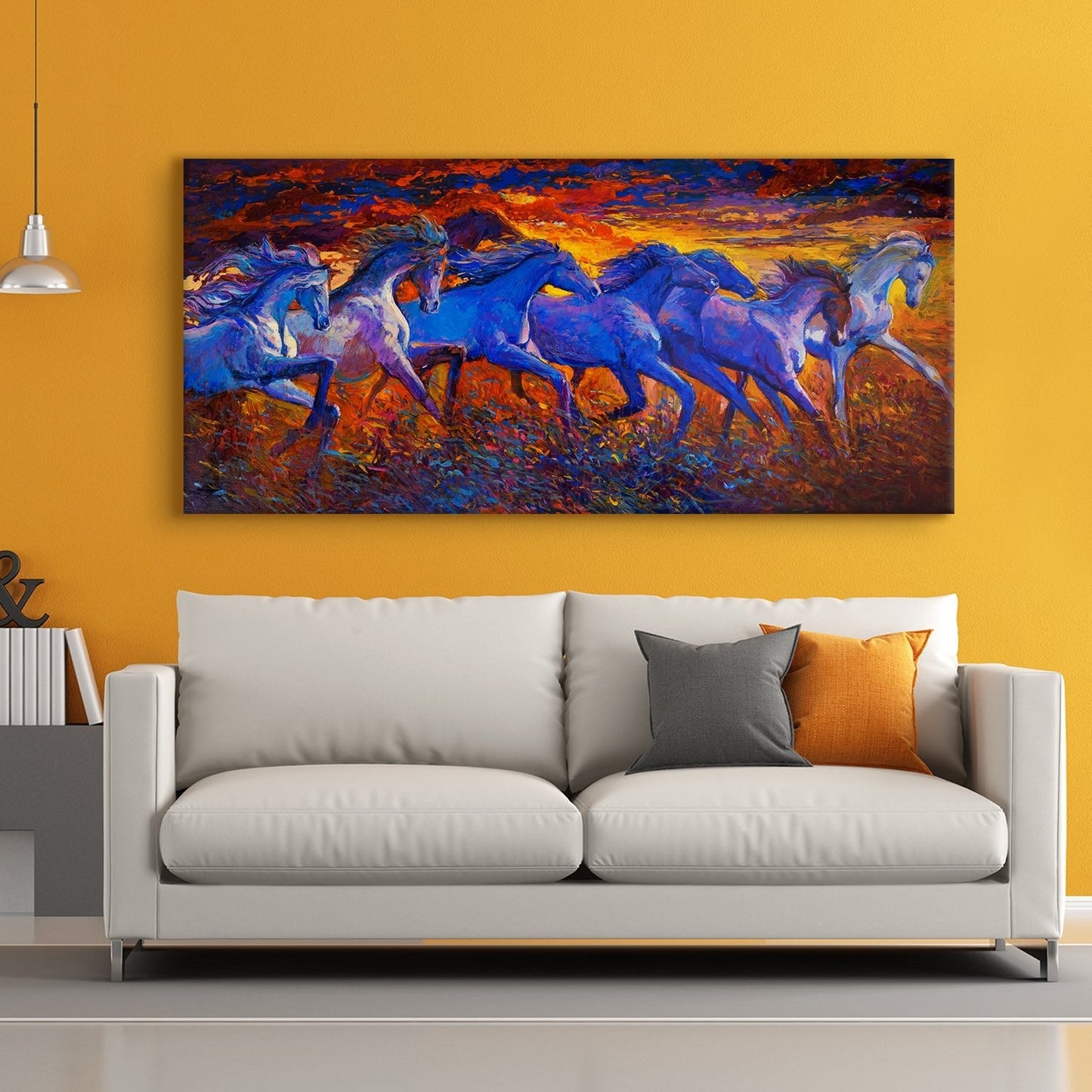 Seven Running Horses Canvas Wall Art Painting