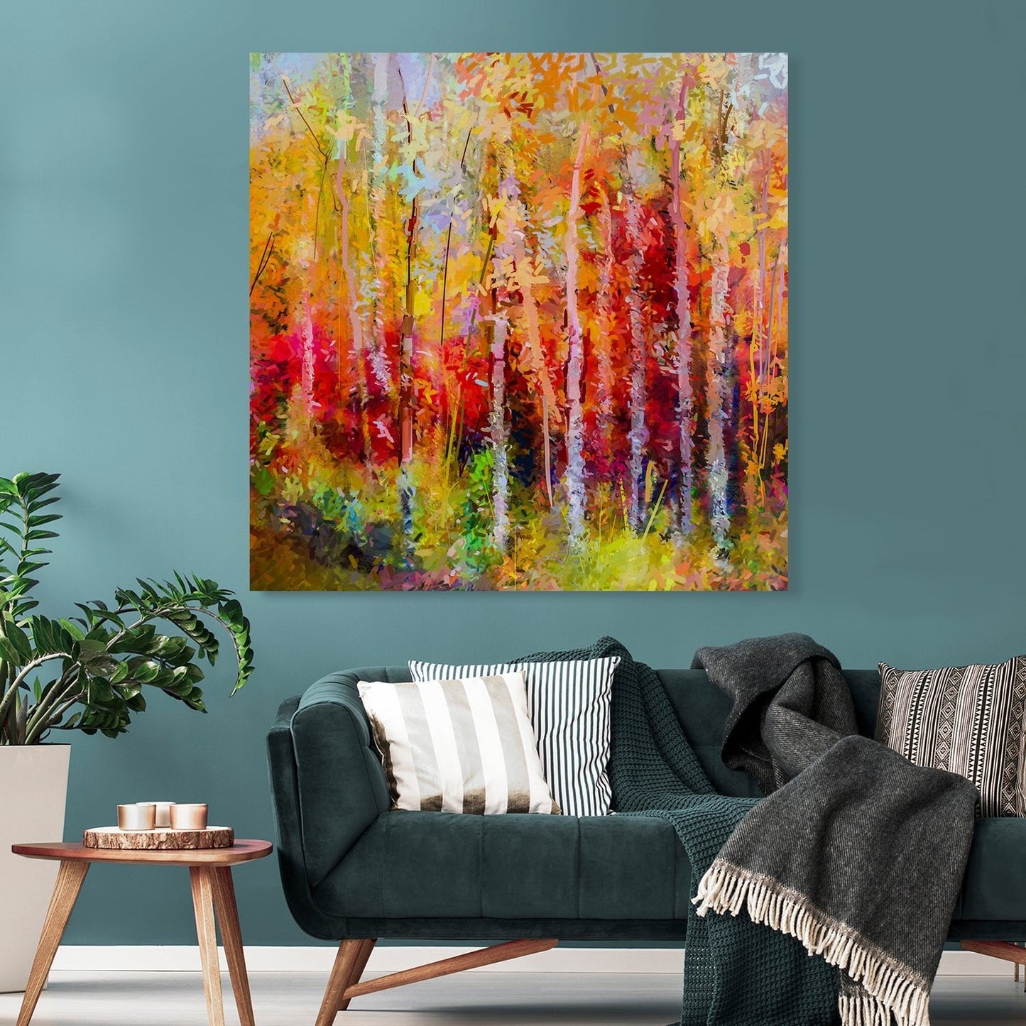 Autumn Trees Canvas Wall Art Painting