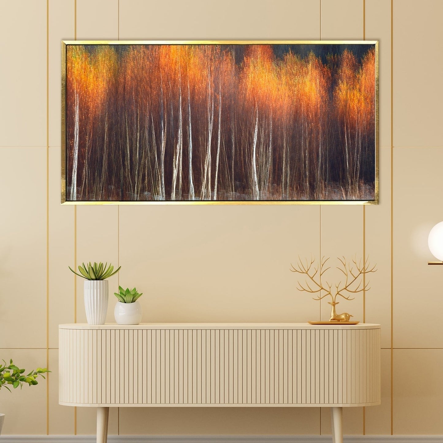 Forest Vastu Canvas Painting Framed For Living Room Wall Decoration