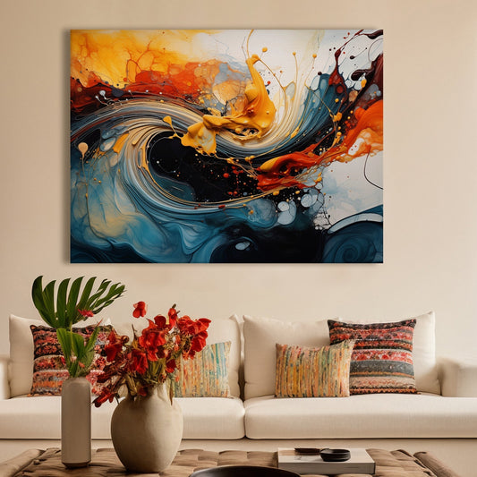 Abstract Oil Pastel Style Canvas Wall Art Painting