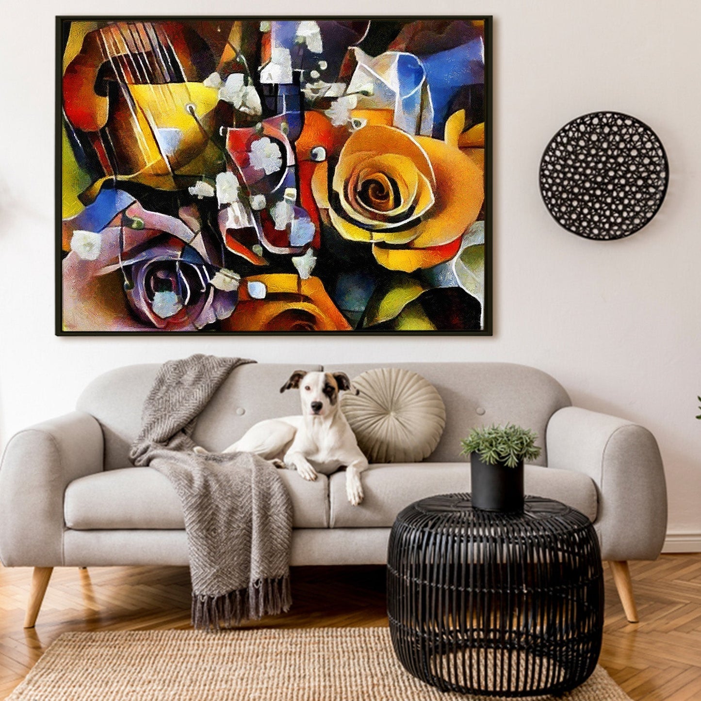 Framed Abstract Oil Pastel Style Wall Art Painting For Home and Hotels Wall Decoration (ABWA01)