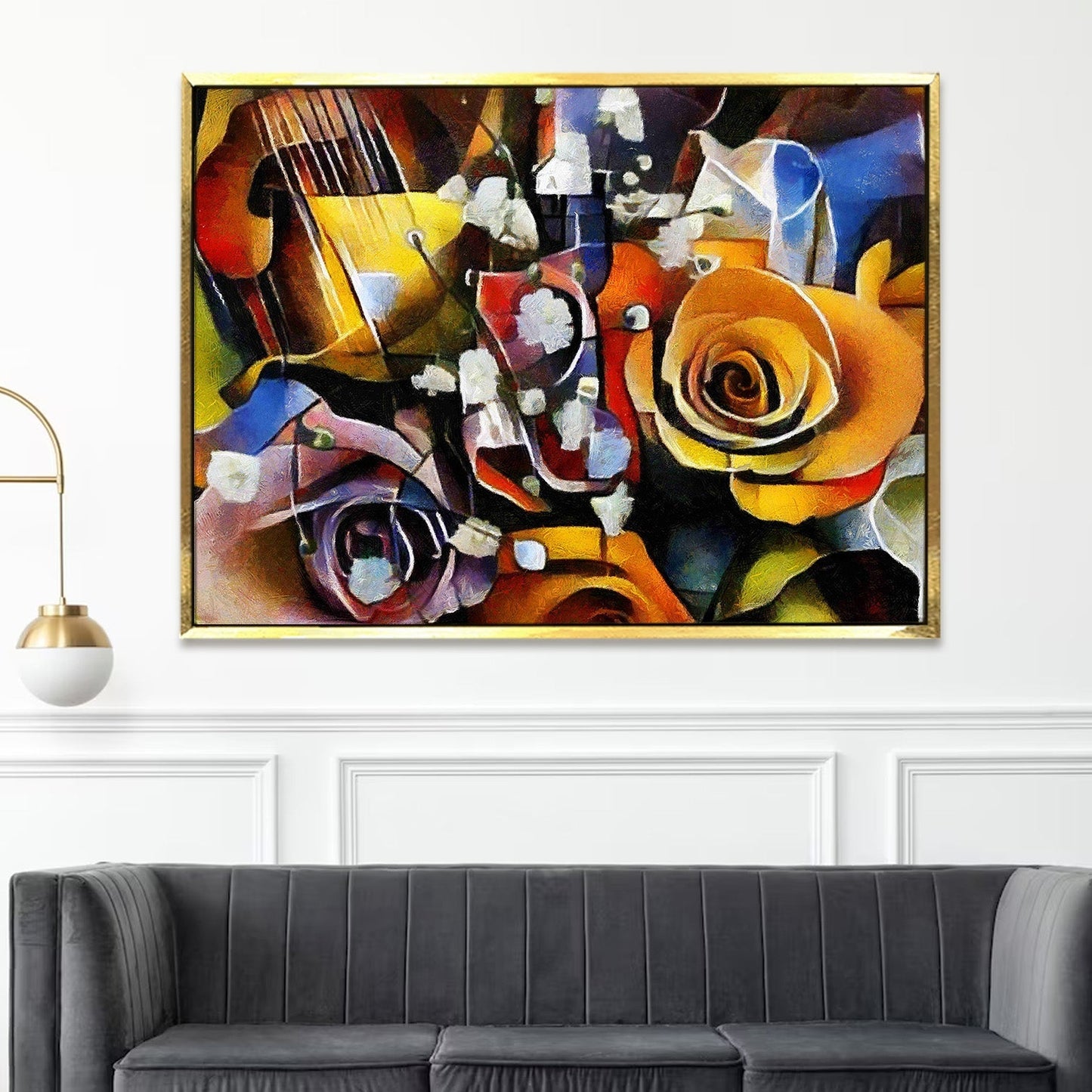 Framed Abstract Oil Pastel Style Wall Art Painting For Home and Hotels Wall Decoration (ABWA01)