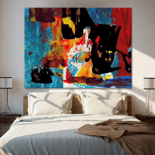 Framed Abstract Oil Pastel Style Canvas Wall Art Painting