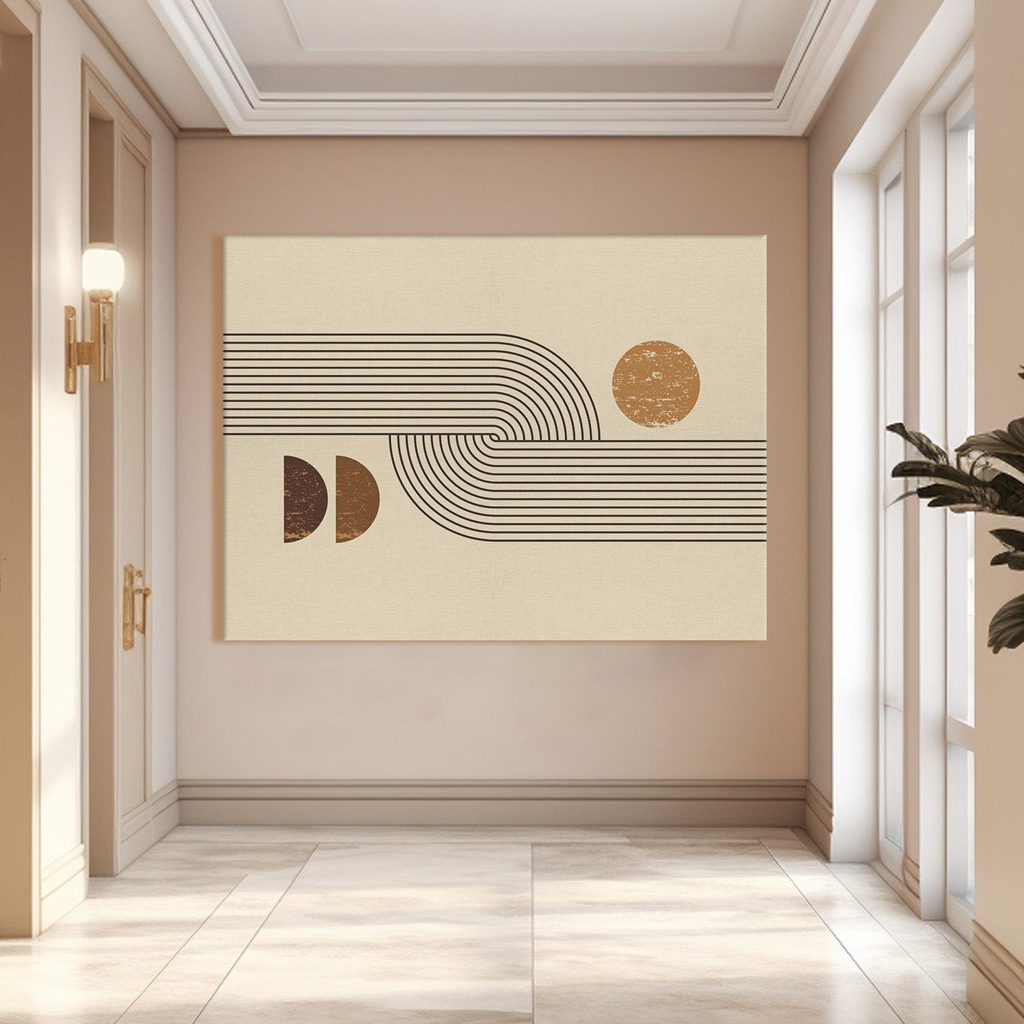 Framed Abstract Oil Pastel Style Wall Art Painting For Home and Hotels Wall Decoration (ABWA03)