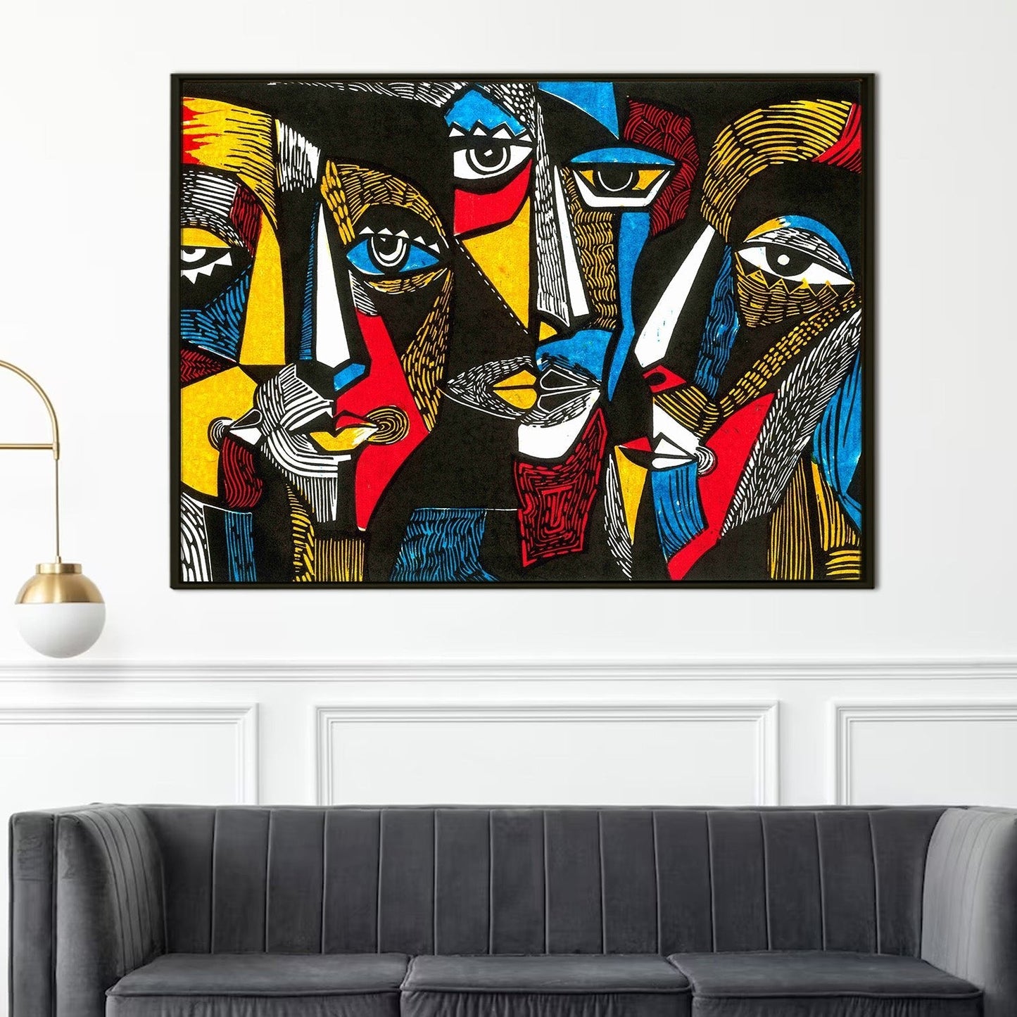 Framed Abstract Oil Pastel Style Wall Art Painting For Home and Hotels Wall Decoration (ABWA05)