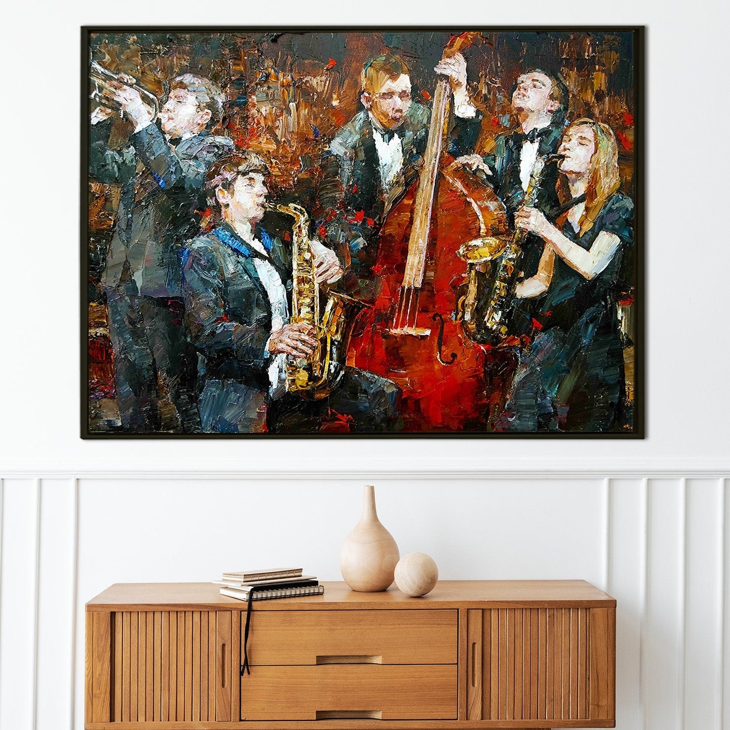 Framed Abstract Oil Pastel Style Wall Art Painting For Home and Hotels Wall Decoration (ABWA06)