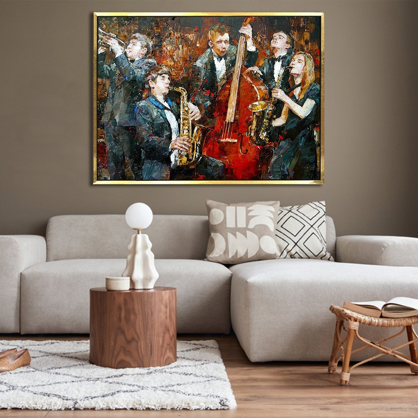 Framed Abstract Oil Pastel Style Wall Art Painting For Home and Hotels Wall Decoration (ABWA06)