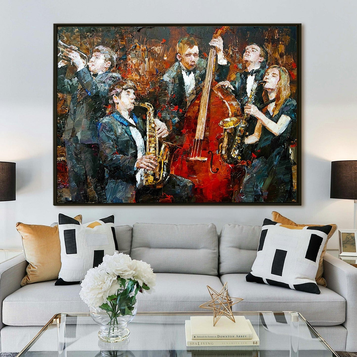 Framed Abstract Oil Pastel Style Wall Art Painting For Home and Hotels Wall Decoration (ABWA06)