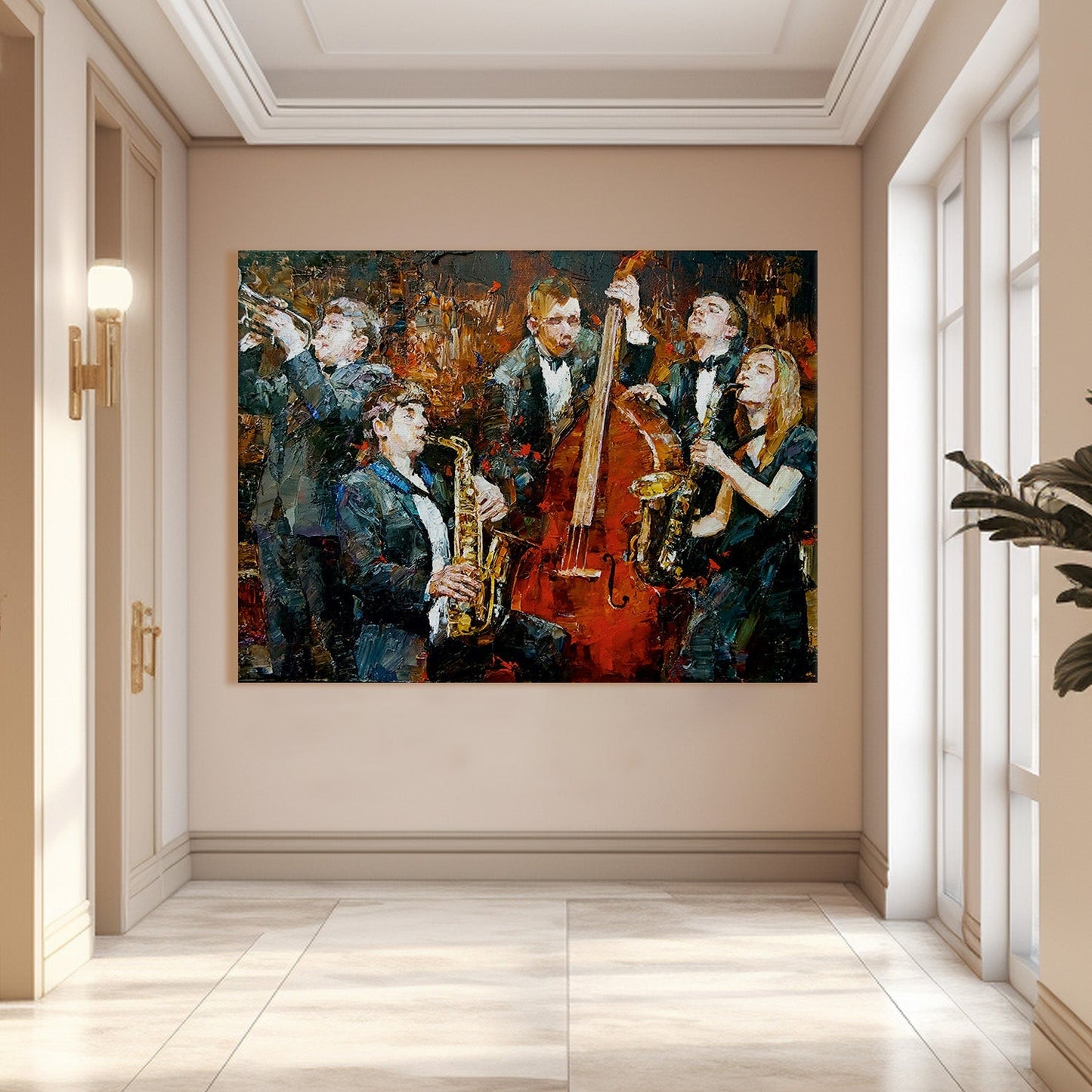 Framed Abstract Oil Pastel Style Wall Art Painting For Home and Hotels Wall Decoration (ABWA06)
