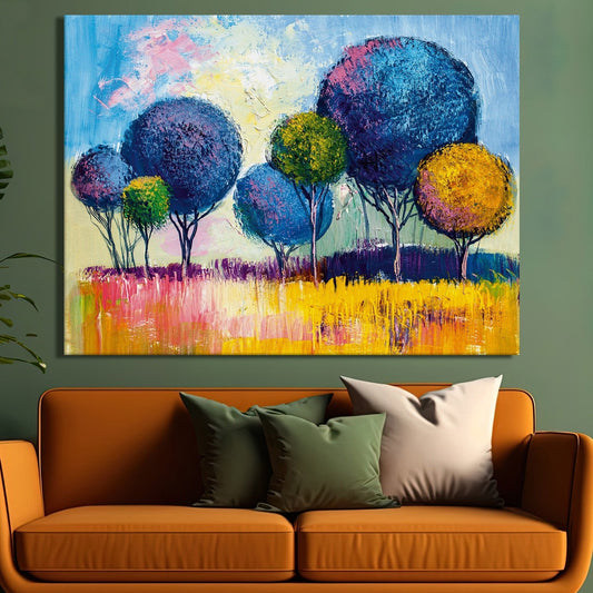 Blue Tree Canvas Wall Art Painting