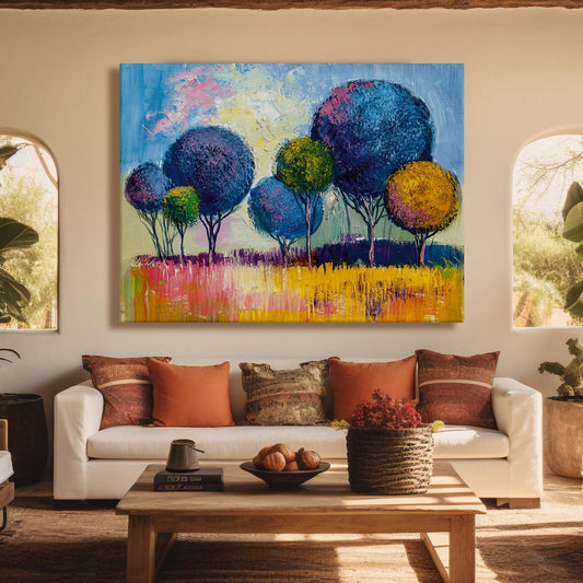 Blue Tree Canvas Wall Art Painting