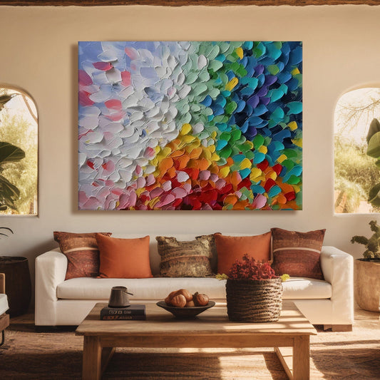 Abstract Oil Pastel Style Canvas Wall Art Painting