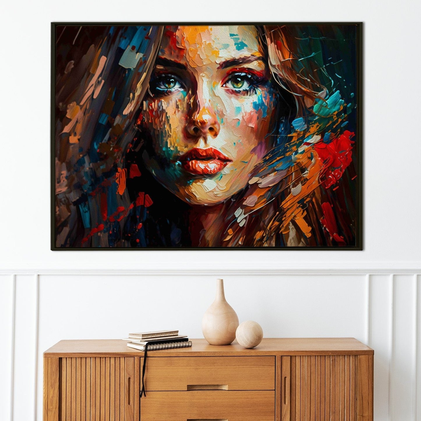 Framed Abstract Oil Pastel Style Wall Art Painting For Home and Hotels Wall Decoration (ABWA10)