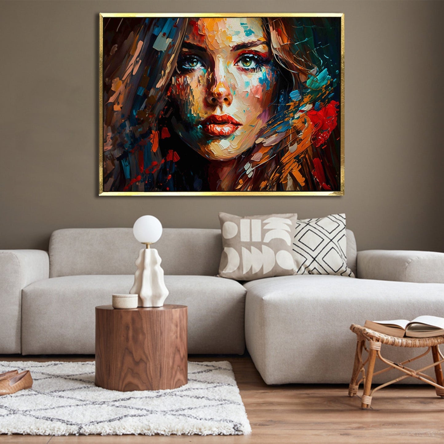 Framed Abstract Oil Pastel Style Wall Art Painting For Home and Hotels Wall Decoration (ABWA10)