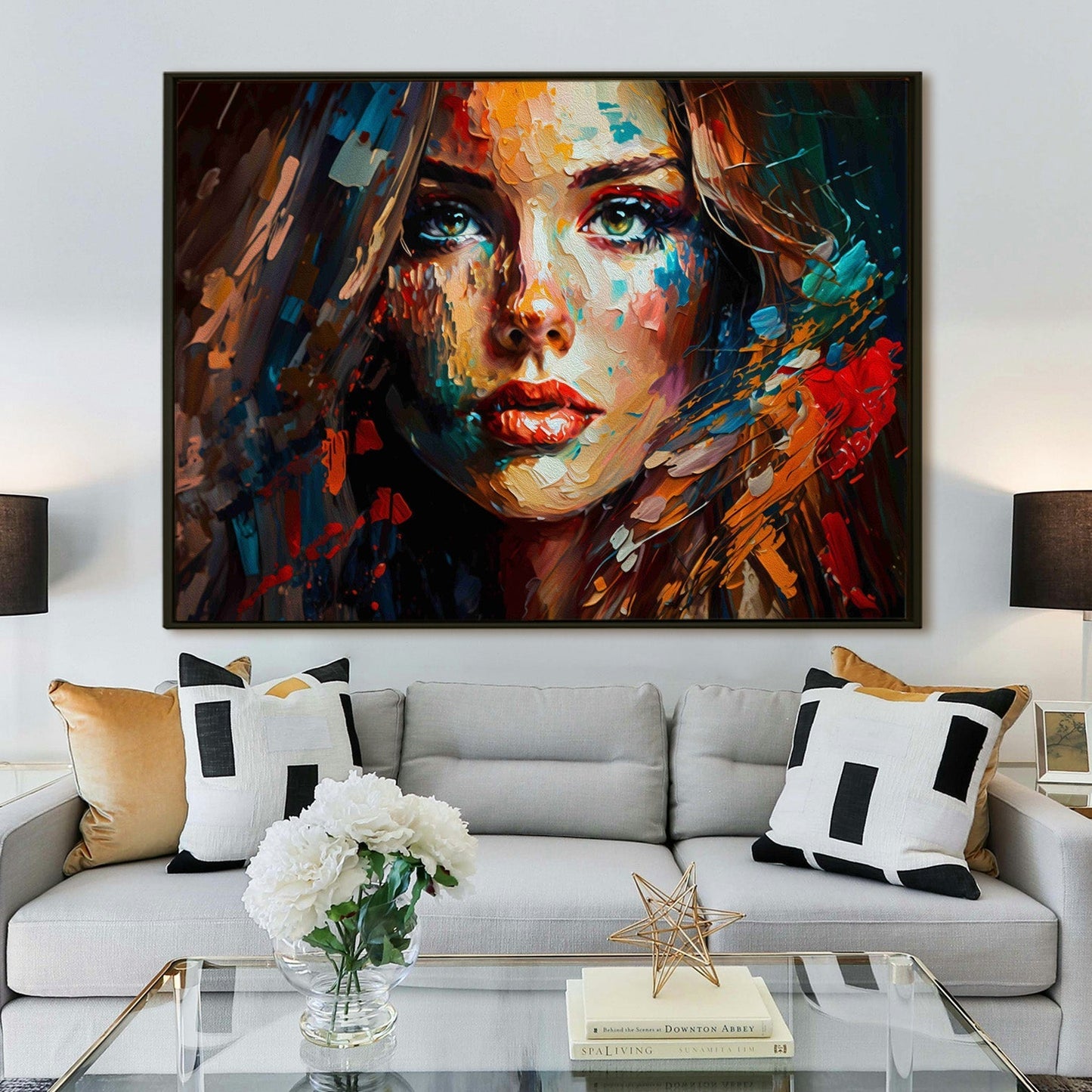 Framed Abstract Oil Pastel Style Wall Art Painting For Home and Hotels Wall Decoration (ABWA10)