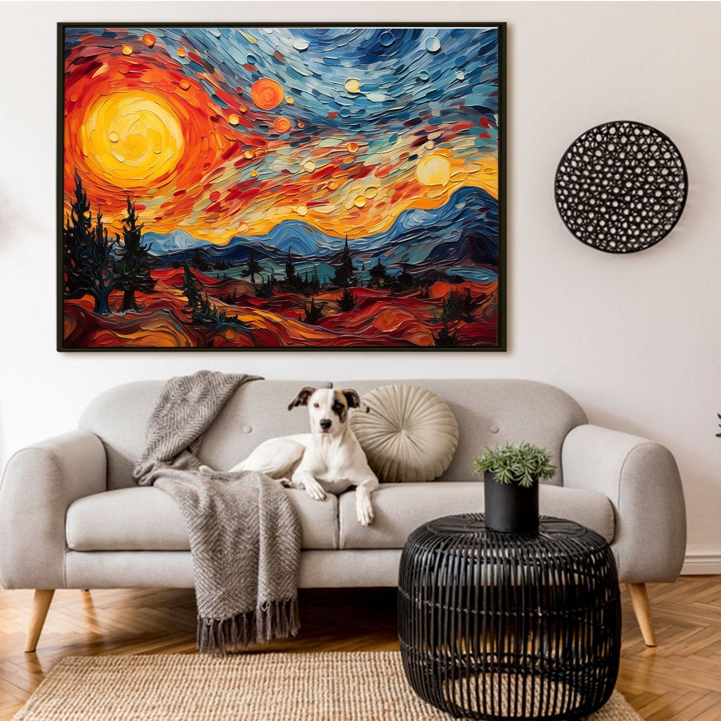 Framed Abstract Oil Pastels Style Wall Art Painting For Home and Hotels Wall Decoration