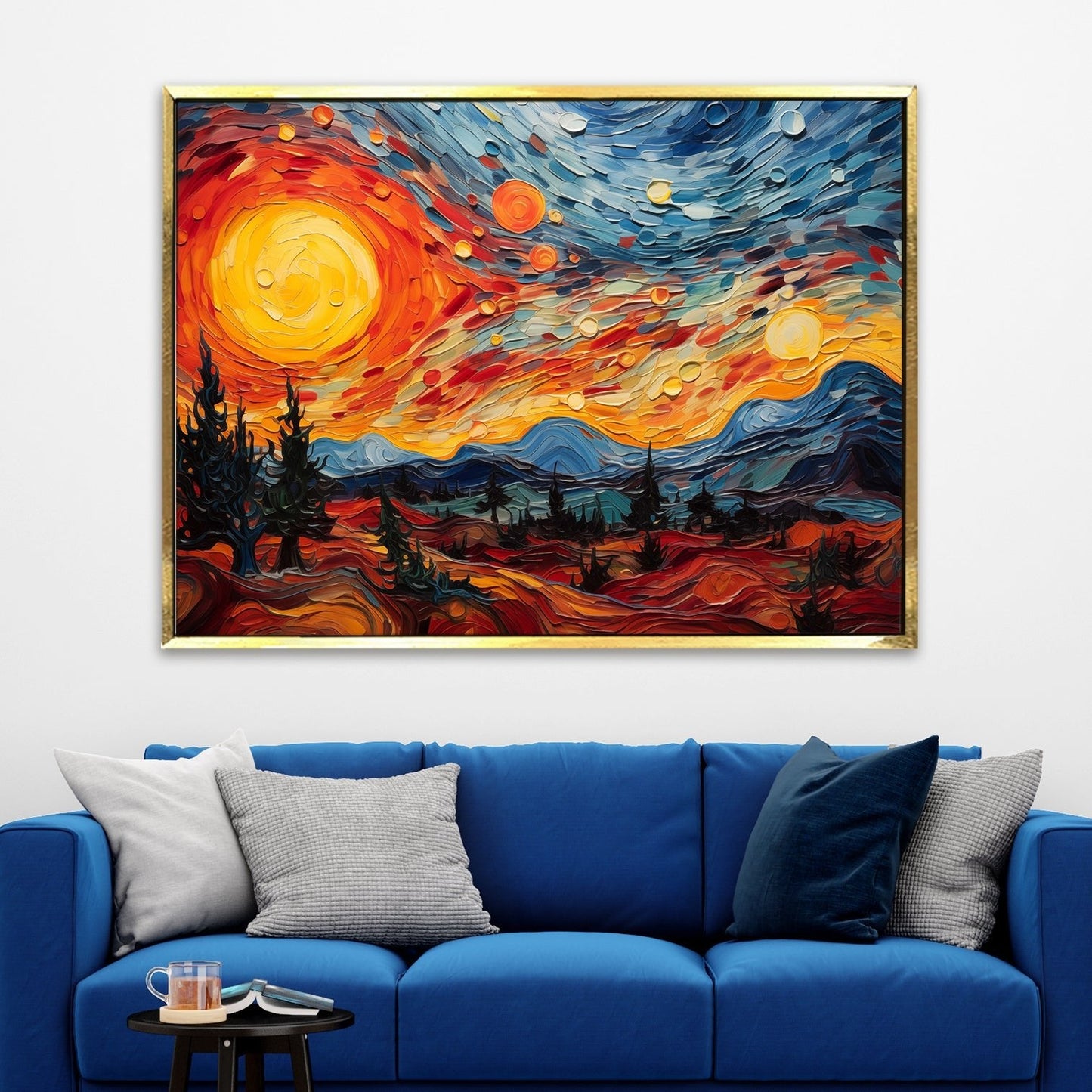 Framed Abstract Oil Pastels Style Wall Art Painting For Home and Hotels Wall Decoration