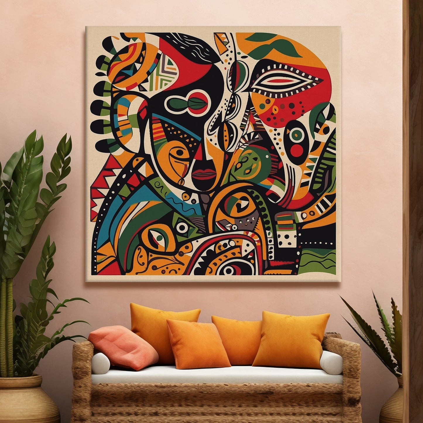 Framed Abstract Canvas Wall Art Painting