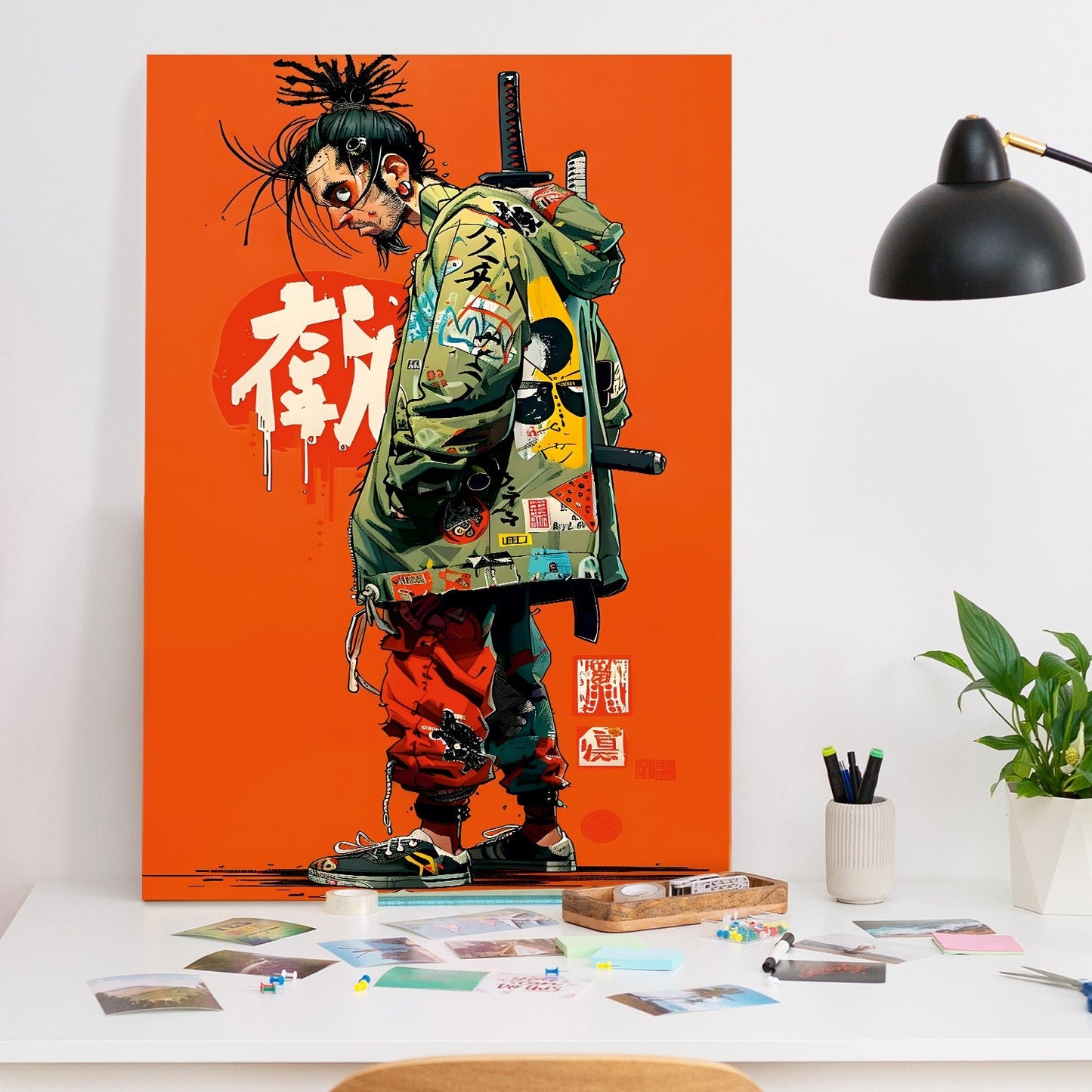 Katana & Kicks canvas wall art painting