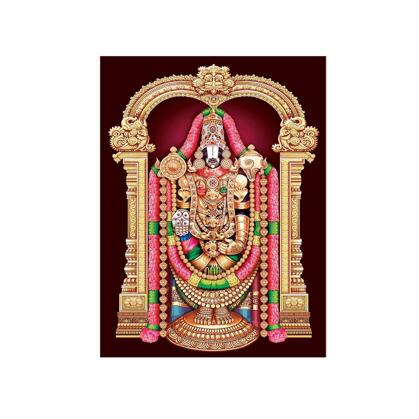 Hindu God Tirupati Venkatachalapathy Canvas Painting frame for home and office (24in x 18inch).